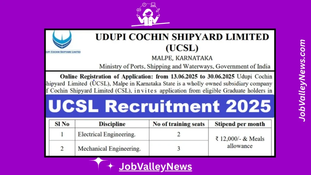 UCSL Recruitment 2025