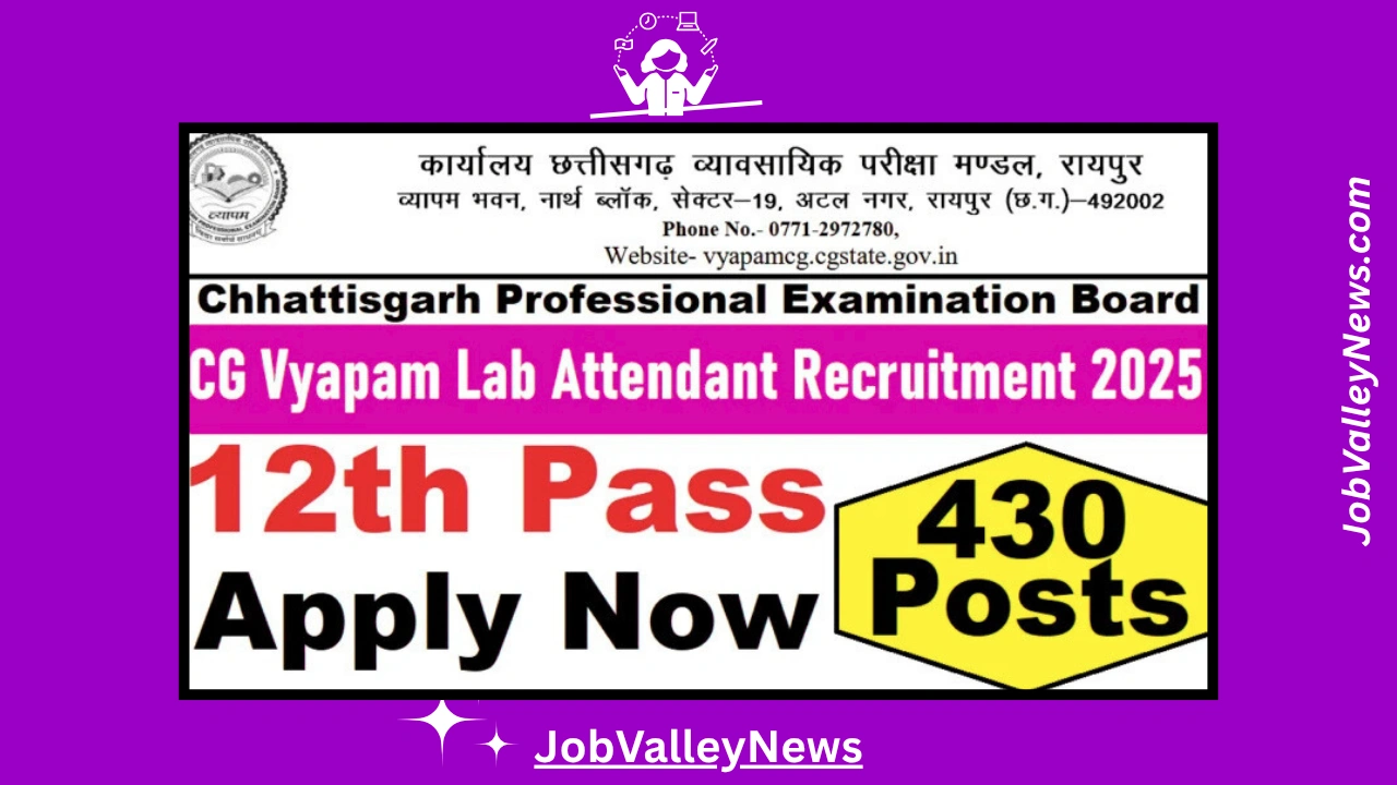 CG Vyapam Lab Attendant Recruitment 2025