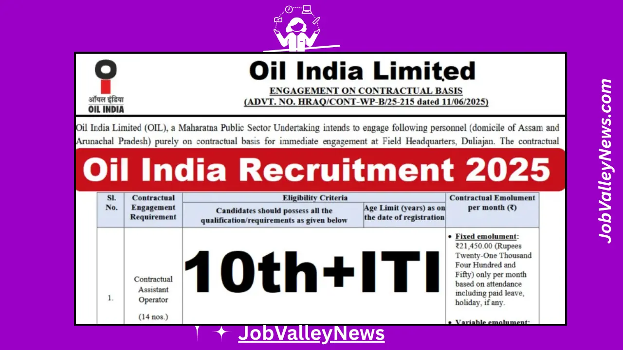 Oil India Recruitment 2025