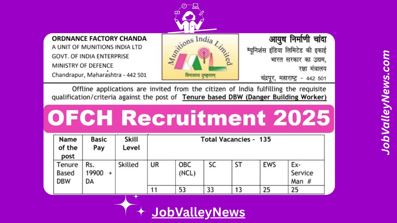 Ordnance Factory Chanda Recruitment 2025